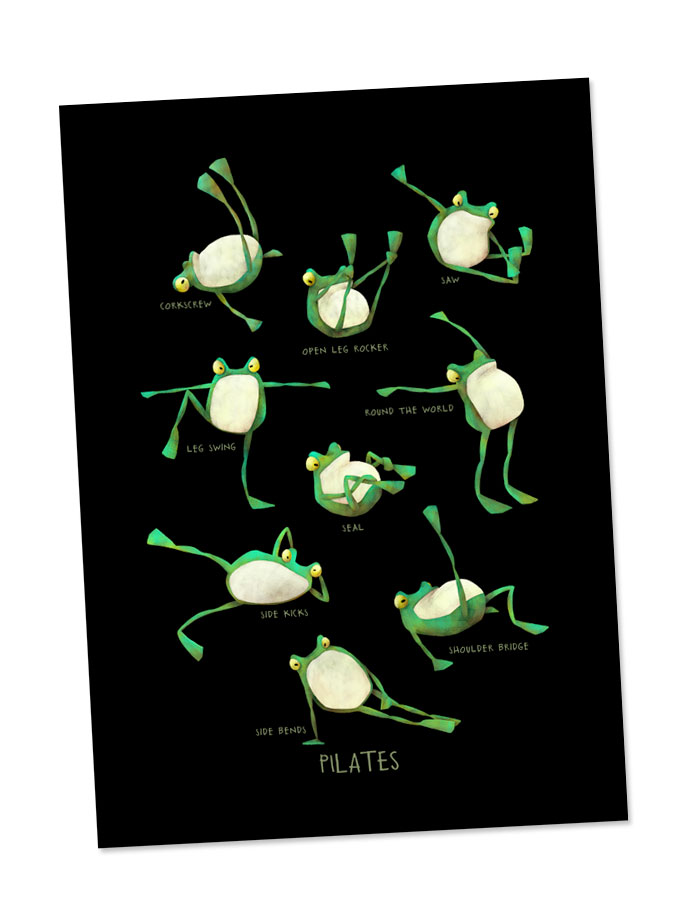 Poster Frosch macht Pilates