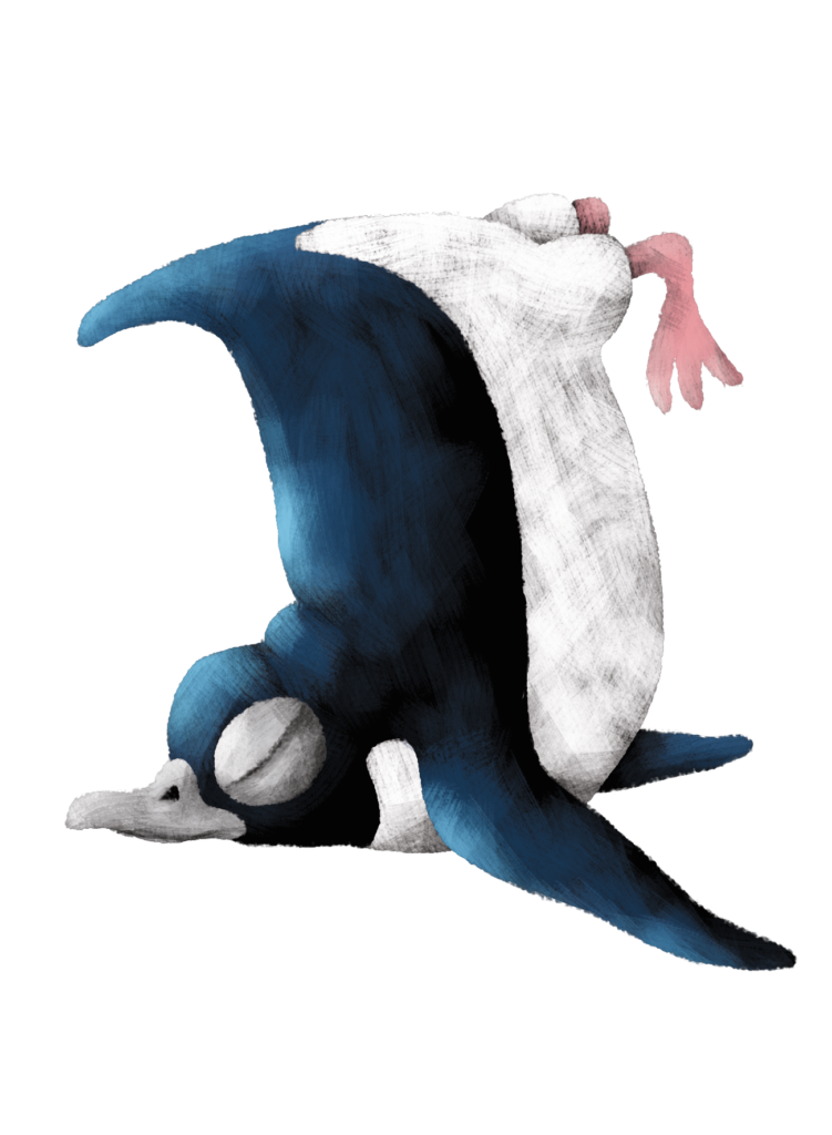 Pinguin macht Handstand